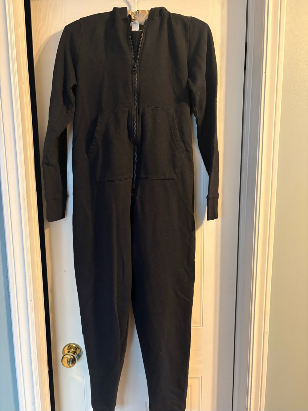 Black Zip-Front Hooded Jumpsuit